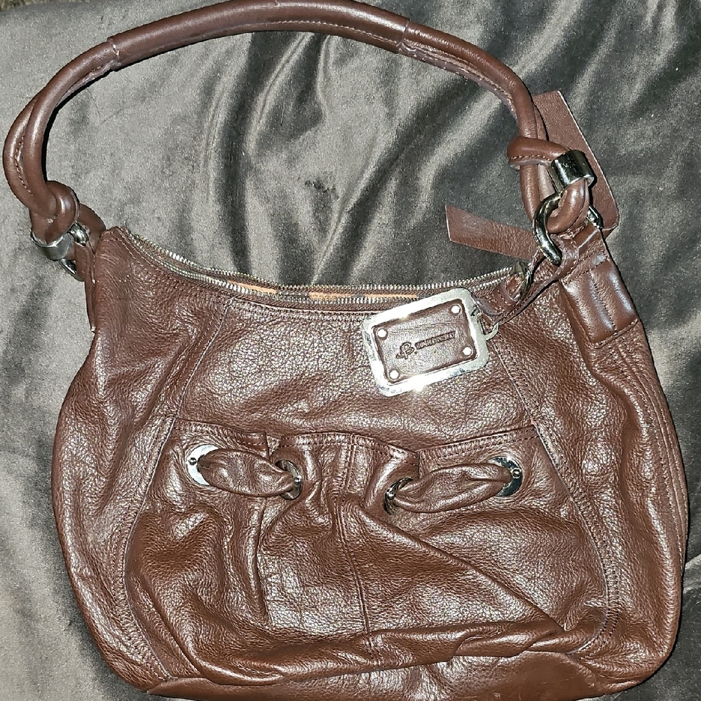 B Makowski Brown Leather Shoulder Bag Used Once! Very Clean!